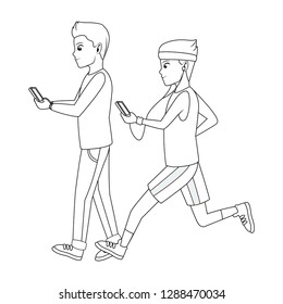 young men cartoon