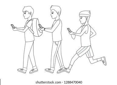 young men cartoon
