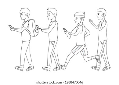 young men cartoon