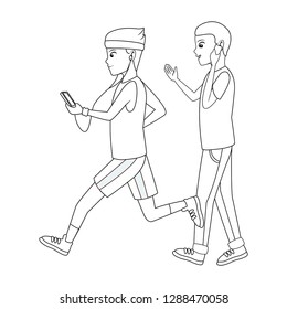 young men cartoon