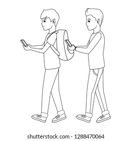 young men cartoon