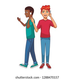 young men cartoon