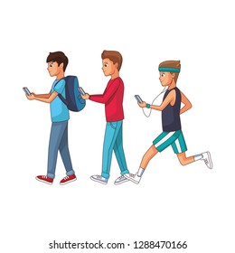 young men cartoon