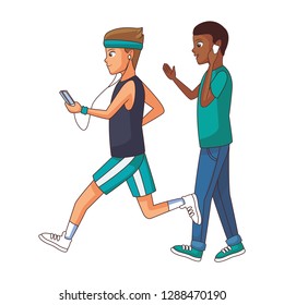 young men cartoon
