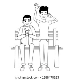 young men cartoon