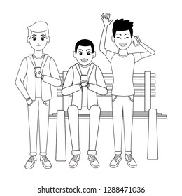 young men cartoon