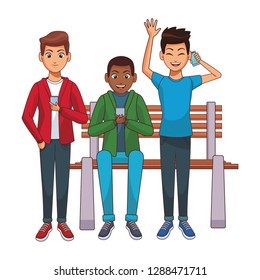 young men cartoon