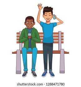 young men cartoon