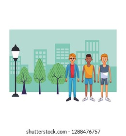 young men cartoon