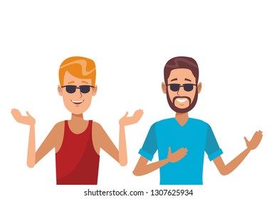 young men cartoon