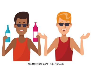 young men cartoon