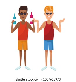 young men cartoon