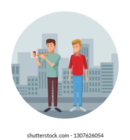 young men cartoon