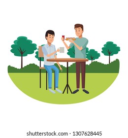 young men cartoon