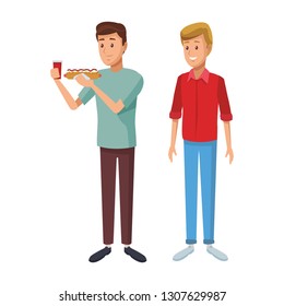 young men cartoon
