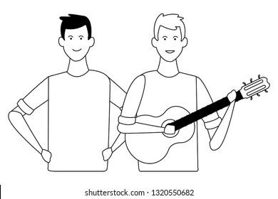 young men cartoon