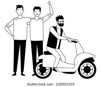 young men cartoon