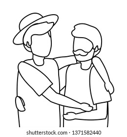 young men cartoon