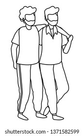 young men cartoon