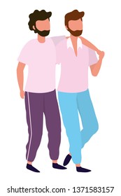young men cartoon