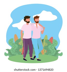 young men cartoon