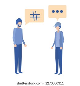 young men with dialog bubble avatar character