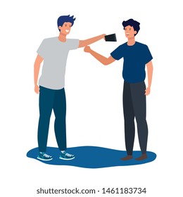 young men friends taking a selfie