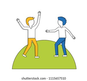 young men isolated icon