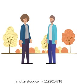 young men with landscape avatar character