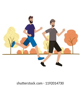 young men with landscape avatar character
