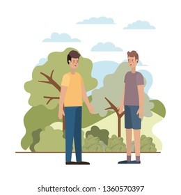 young men in the landscape avatar character