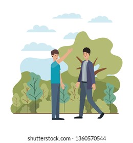young men in the landscape avatar character