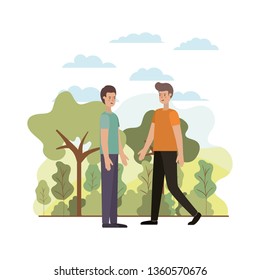 young men in the landscape avatar character