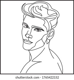 Young Men Line Art Vector Stock Vector (Royalty Free) 1765422152 ...