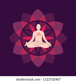 young men meditation yoga on lotus pose, increase concentration