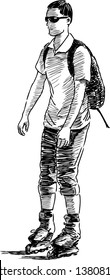 junge Männer auf Rollschuhen