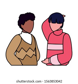 young men on white background vector illustration design