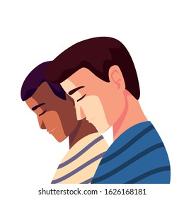 young men on white background vector illustration design