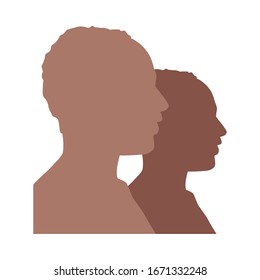 young men profiles silhouettes icons vector illustration design