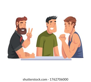 Jóvenes sentados, comunicándose y mirándonos al set, encuentro de amigos ilustraciones de vectores de dibujos animados