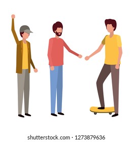 young men standing avatar character