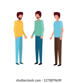 young men standing avatar character
