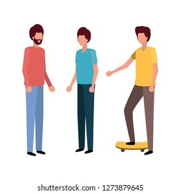 young men standing avatar character