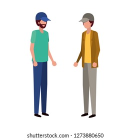 young men standing avatar character