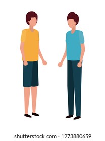 young men standing avatar character