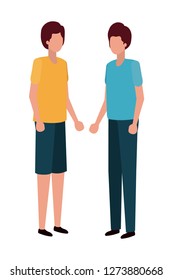 young men standing avatar character