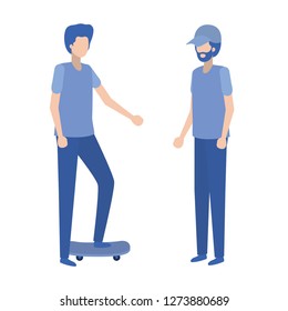 young men standing avatar character