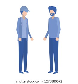 young men standing avatar character