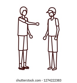 young men standing avatar character