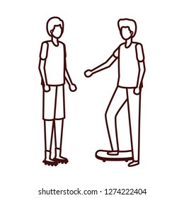 young men standing avatar character